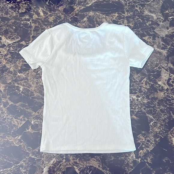 ART CLASS White Ribbed Top - Picture 2 of 3